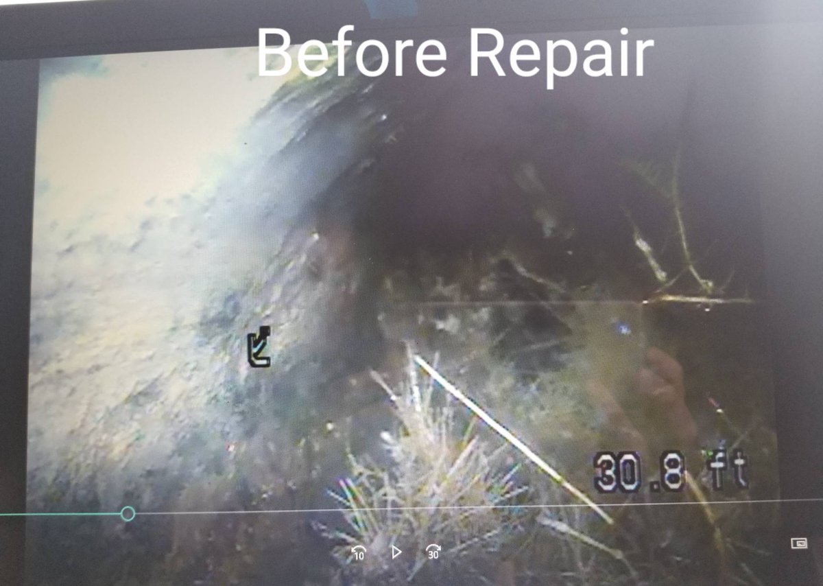 YYCSewerScope's tweet photo. Check out our before and after sewer line point repair. This customer had a large hole in the sewer line with a significant root intrusion. Thank you to @mdelaux1 and @sourceoneenvironmental for providing an incredible product and training. #yyc #pipepatch #sewer #repair #fixed https://t.co/saXUWLDaoj