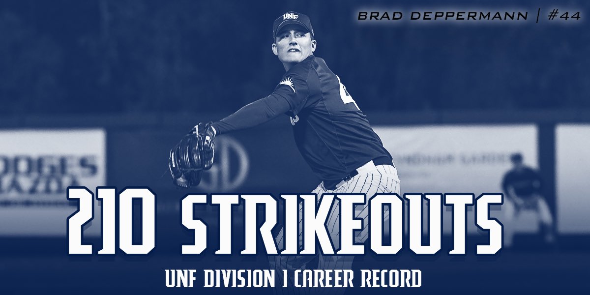 OspreyBSB's tweet photo. No other pitcher in UNF’s DI history has fanned more than No. 44. 

Way to deal, @BDeppermann. 

#SWOOPLife | #OspreyNation ⚾️ https://t.co/ptMpzcYPWB