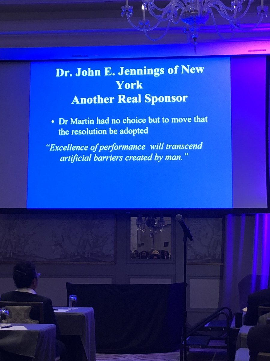 JLHunterMD's tweet photo. Outstanding Presidential address by Dr. Brock at #SBAS2019 "Excellence of performance will transcend artificial barriers created by man" @societyofBAS https://t.co/bYvMPomlrp