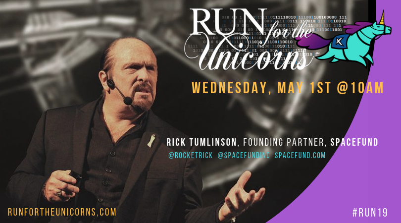 SpaceFundInc's tweet photo. SAVE THE DATE: @RocketRick Founding Partner @SpaceFundInc will be presenting at the 2nd annual Run for the Unicorns on Wednesday, May 6 at 10AM! #RUN19 https://t.co/N7W4Ml7gdV https://t.co/yT4BHVYLmt