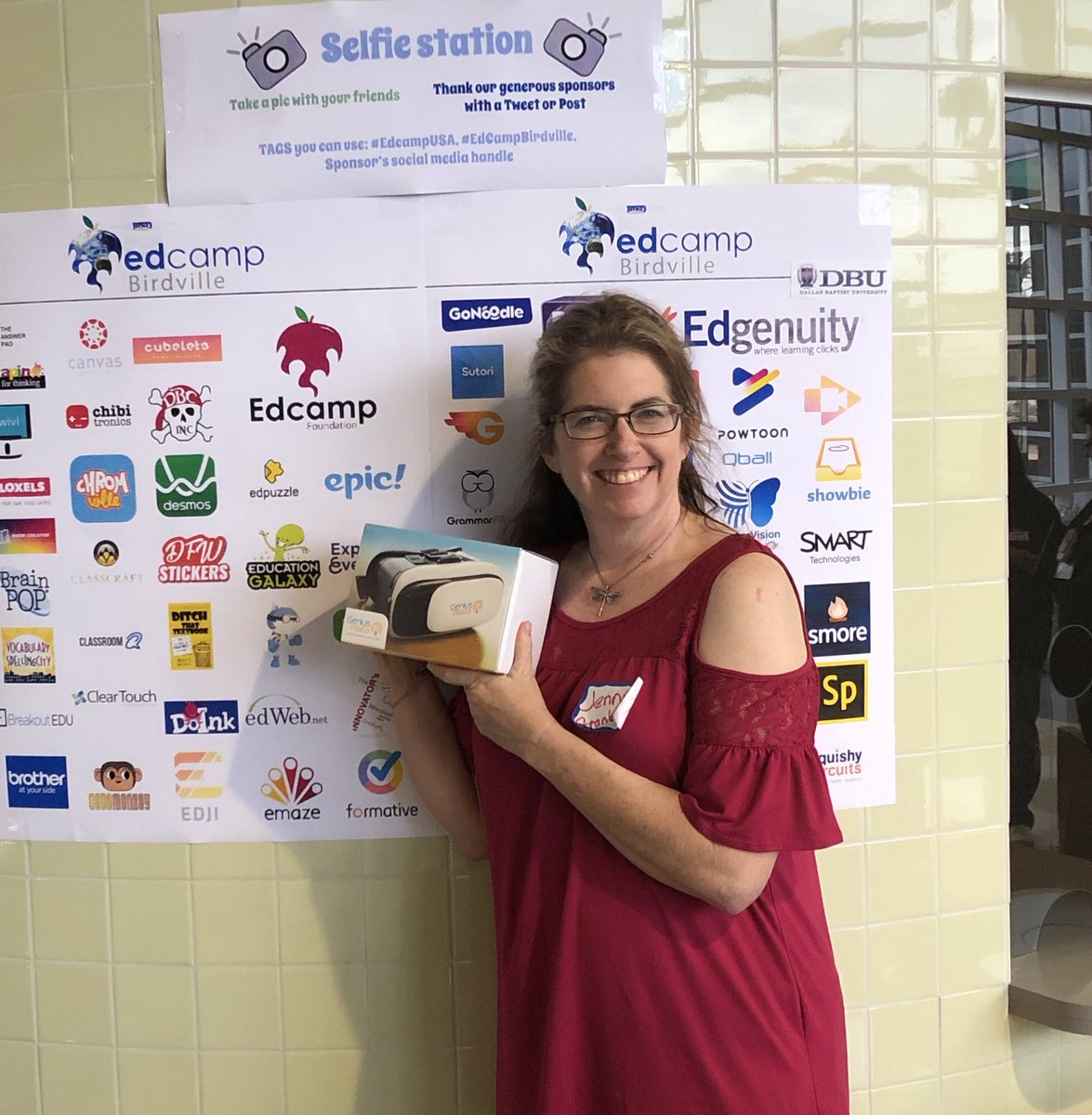 Had a wonderfully fun morning with my librarian friend <a href="/GranburyMSLib/">GMS Library</a> at #edcampusa #Edcampbirdville and I even won a door prize! If you haven’t done an edcamp you are missing out on a great PD method of learning from one another