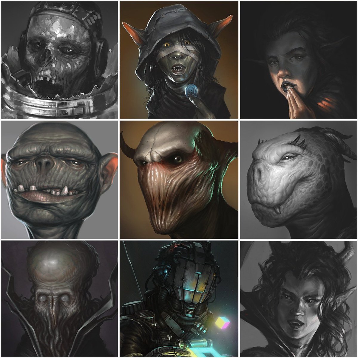 I do make a lot of faces and here's a small collection for the #faceyourart. Have a favorite? 
#illustration #illustratorslife #facedrawing #artgrind #digitalartistry #conceptart #painting #fantasy #fantasyartist #dndart #criticalrole #criticalrolefanart #faceyourartchallenge