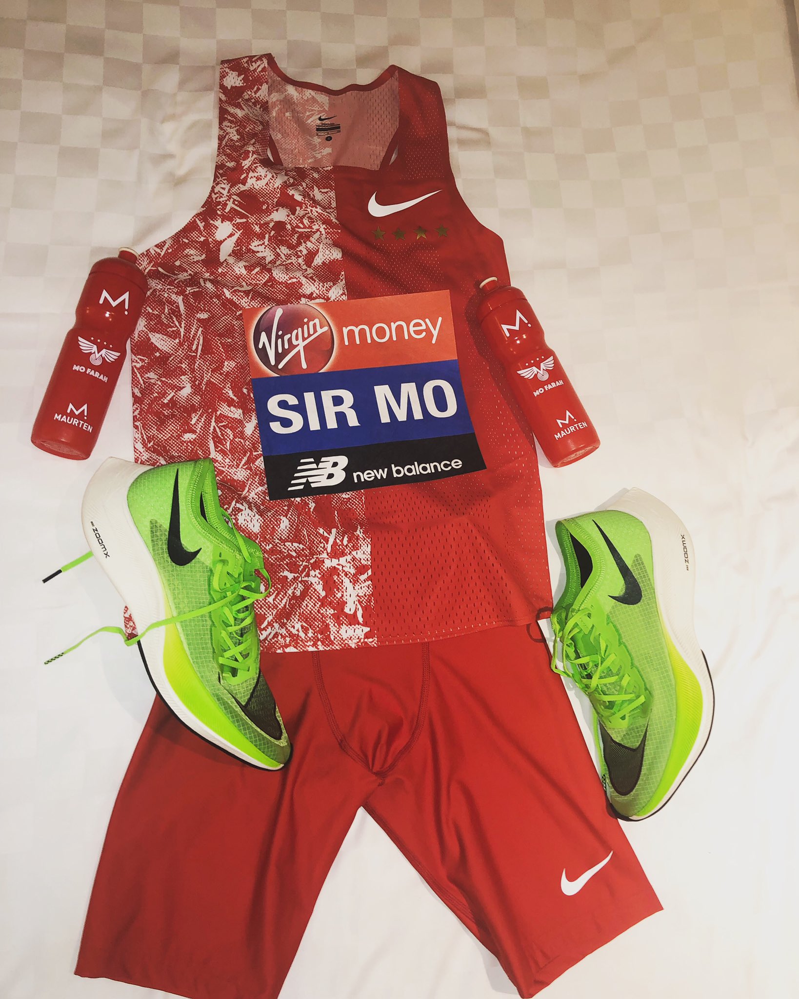 Sir Mo Farah on X All set for tomorrow. Good luck everyone who is running LondonMarathon Good night onemomile https t 9QgzpEJVD3 X