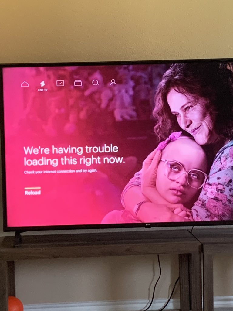 herc0617's tweet photo. @hulu_support Uninstalled and reinstalled the app and still nothing.... all other apps working (Netflix, Amazon Prime Video) and Hulu is working on other devices in home https://t.co/KPrJa8BGUn