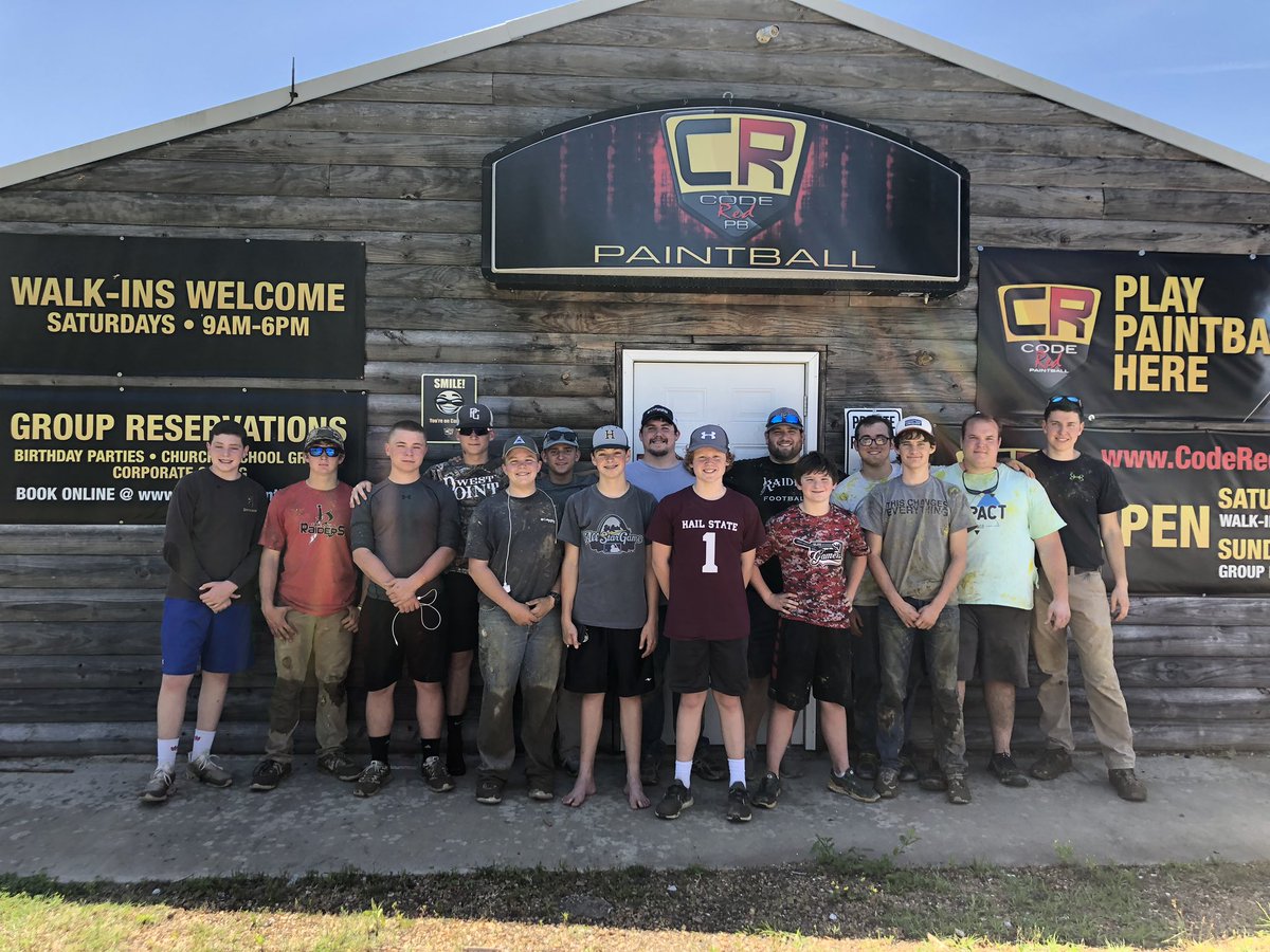 garyhavlin's tweet photo. We had a great time playing paintball today! Now we’re all worn out, bruised up, muddy, and torn up! But we made it! #firststudents #fbcwp #ilovemyjob https://t.co/Hy4v886ITQ