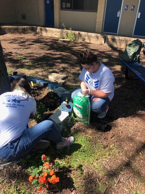 LampasasMS's tweet photo. Thanks to our LMS Special Forces Team and Mrs. Bobo for beautifying the campus!#BeTheOneLMS #GoBeyondLampasas https://t.co/6CcXLTU6JP