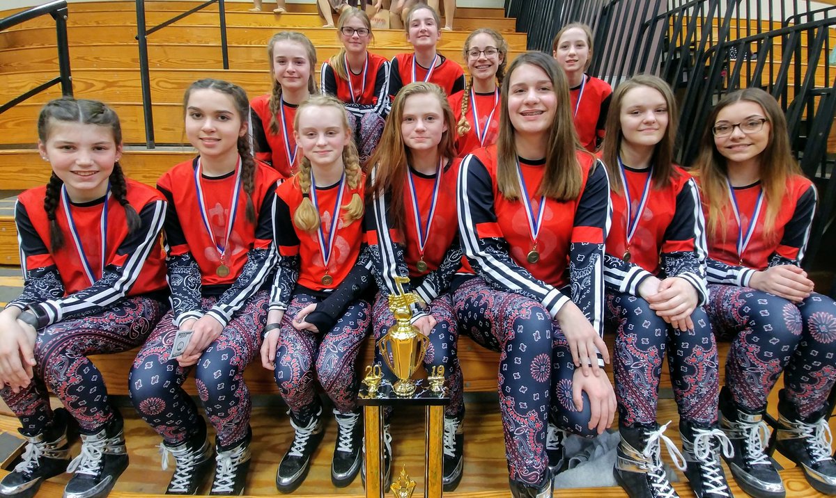SraTamburlin's tweet photo. Congrats to St Marys Dance Team RED on an amazing debut season in the TIA Chaper XI Jr High Division. The ladies are coming home today with a 1st place win! #GoDanceTeam #GoDutch @MSDutchpride2 https://t.co/o1JIikXK0P