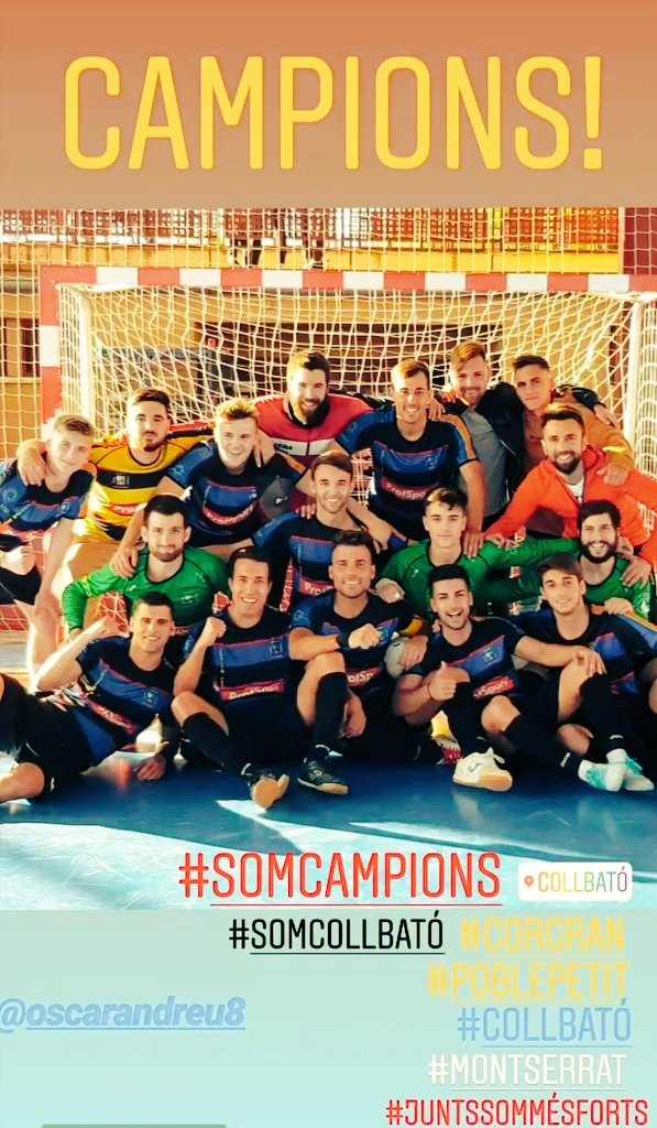 CECollbato's tweet photo. Gran partit del Primer equip per a certificar el campionat de lliga. Després d'uns quants anys sense comptar amb un equip a la categoria sènior, aquest any l'hem recuperat i de quina manera, quedar primers i a punt de tancar una temporada històrica  #Collbató 
#somcollbató https://t.co/nT9JhMl2V7
