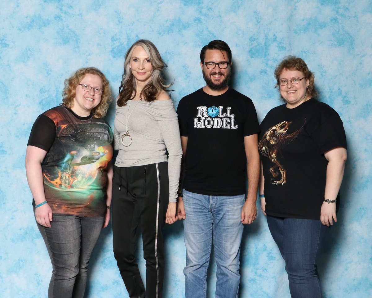 drakkorex's tweet photo. It’s #StarTrek: The Crushers!!!
Fantastic to see @gates_mcfadden and @wilw at @AwesomeCon!
#SpaceMom #SpaceSon https://t.co/cZvM7RftlH