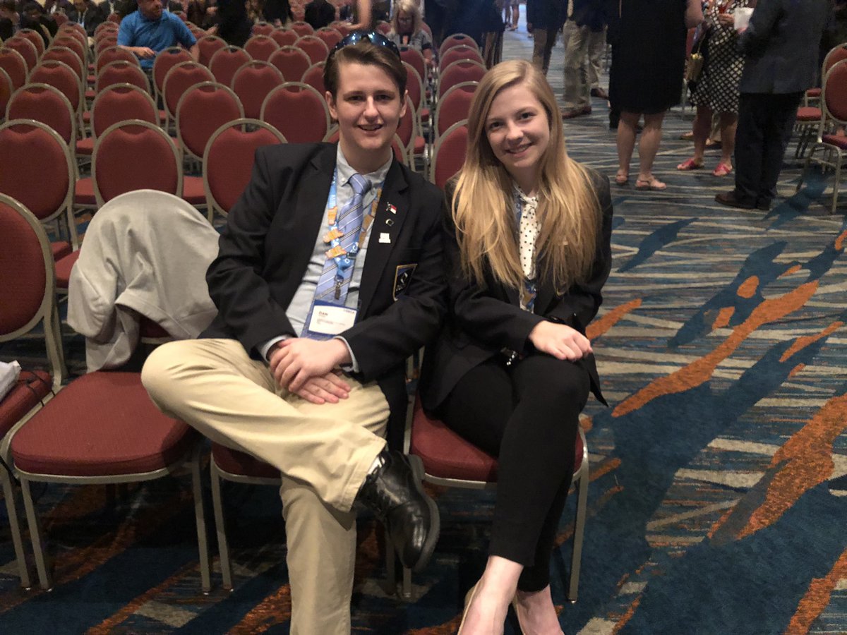 FAHSDECA's tweet photo. @amanda.pulley and @big.dan.19 rep @nc_deca #decaicdc2019 #ReadyForIt #WeAreSR @decainc #DECAICDC https://t.co/qnnVTPMsRQ