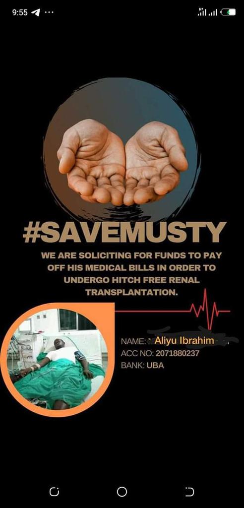 DamboaKabu's tweet photo. For US Musty represent the voice of many other poor individuals suffering on Hospital beds dues to lack of resources to seek for better healthcare services. #The overall healthcare delivery system need strengthening#
#Savemusty https://t.co/1hkjJOfGnB