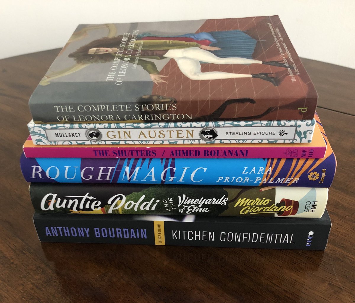 PierceAlquist's tweet photo. My final haul for #IndependentBookstoreDay is a little eclectic but it will bring me so much joy! Thank you to all the great booksellers who are working so hard today! Special thanks to @IBD_Boston for a great trolley bookstore crawl❤️📚 https://t.co/J0ipo2TbMC