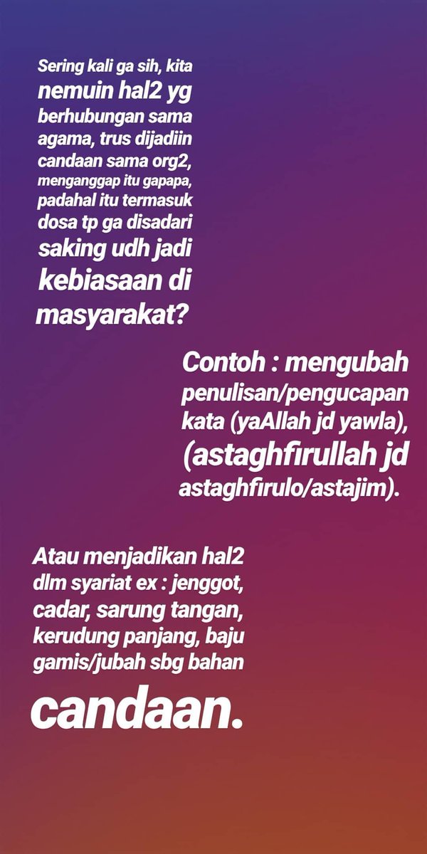 lilaccountz's tweet photo. ✨HAL HAL SYARIAT YANG SERING DIJADIKAN CANDAAN✨

- A THREAD - https://t.co/xdoT8LDR9z