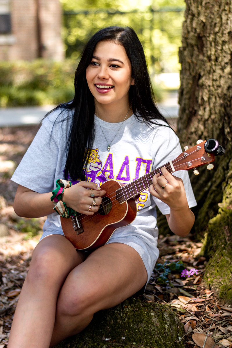 “I should probably be studying for my chem final, but playing the ukulele is more fun.” 
- Madison