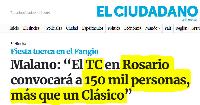 GonzaGiorgi's tweet photo. Muchas expectativa... El presidente del autódromo de Rosario espera que unas 150.000 personas pasen por el Fangio durante los 3 días de #TCenRosario ¿No será mucho? https://t.co/FJNummeLKG