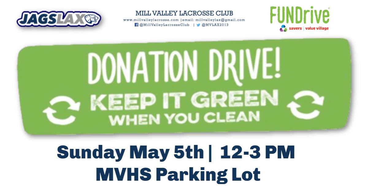 Start cleaning out your closets!  MVLAX wants your stuff!

Donate - Sunday, May 5 12-3 PM - Mill Valley High School 

facebook.com/events/2297402…