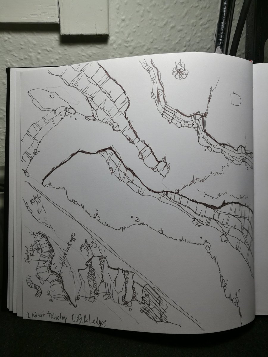 PruPruh's tweet photo. Today's and a bit of last night's sketching. First is some #TeamNoStream #PubDraw - trying to make "my" ttrpg superhero.
Second is from drawing along with a couple of tutorials from @2minutetabletop because I'd love to learn to do ttrpg maps too.
Good tuts, 10/10 will watch again https://t.co/NQl9PSt78N