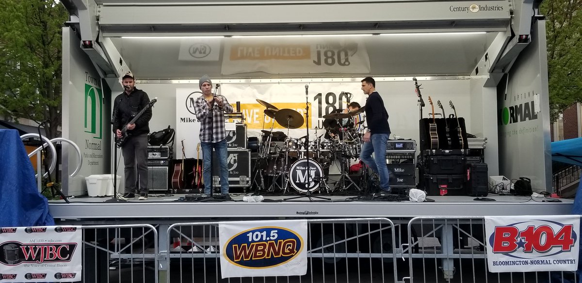 Mike &amp; Joe are warming up for the final #RocktheBlock set of the evening. Come on out for food, music, and fun!