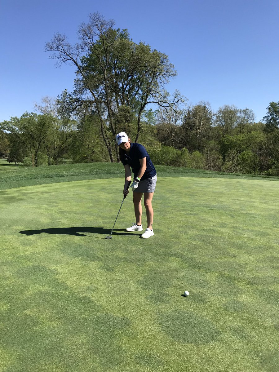 NeumannWGOLF's tweet photo. Under windy conditions at Conestoga CC for Centennial Conference championships these ladies represent NU with PRIDE! #weplayforeachother #RISES Round 2 tomorrow! #NeuKnight https://t.co/NYoBlS6Fyo