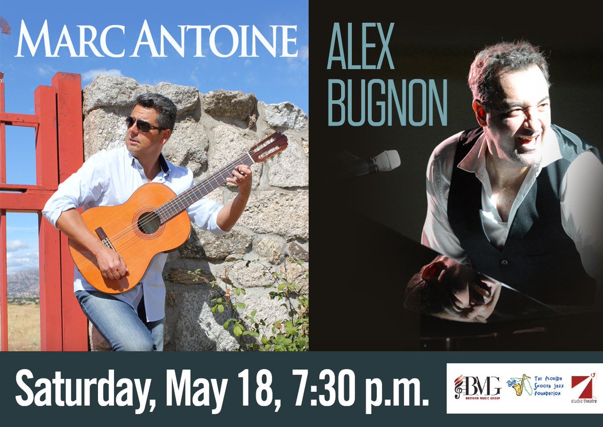 BMG is back on Tweeter!! Coming next it's Marc Antoine &amp; Alex Bugnon at the King Center Studio Theatre Saturday, May 18! Tickets at brevardmusicgroup.com and kingcenter.com or call us at 321-783-9004! Help up keep Melbourne #1 for the BEST in live Smooth Jazz!