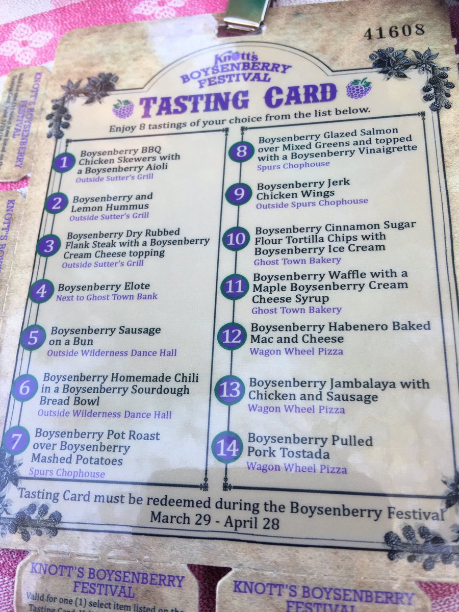 You buy a tasting card and you can try eight delicious boysenberry treats.