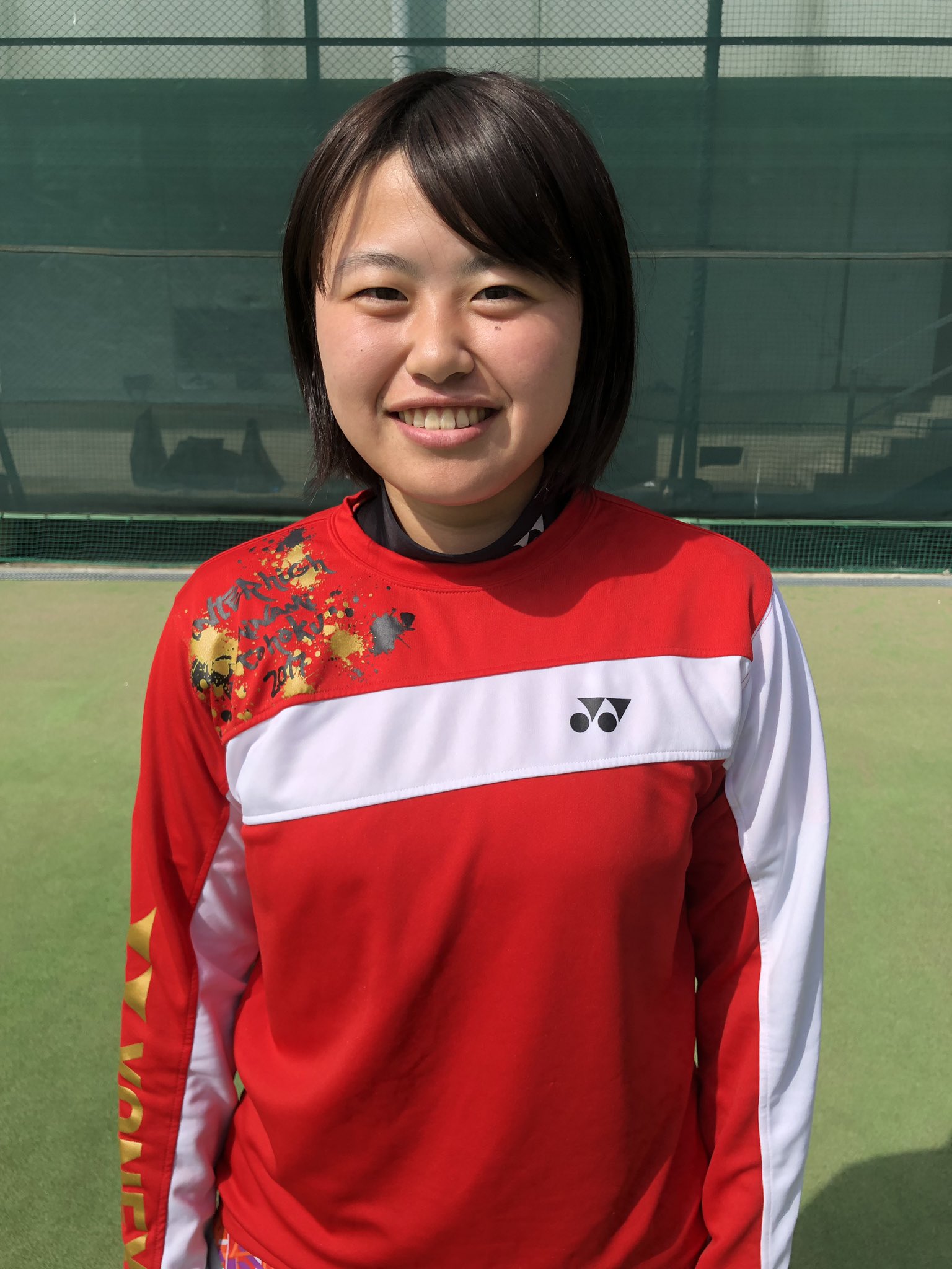 日本体育大学女子ソフトテニス部 山本美羽 高崎健康福祉大学高崎高等学校 後衛 インカレに出て活躍する 強い選手になる 笑顔でいる