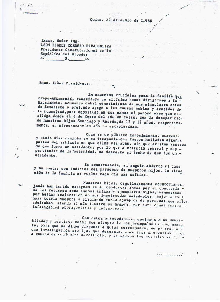 LFC014's tweet photo. LF-C auxilió a Pedro Restrepo en la búsqueda de su hijos. Su solidaridad mereció una carta de gratitud a mi padre. La violencia policial fue reprochada y los responsables fueron a prisión. Esto muestra la verdad y desmiente la maldad. https://t.co/bX8oV2midr