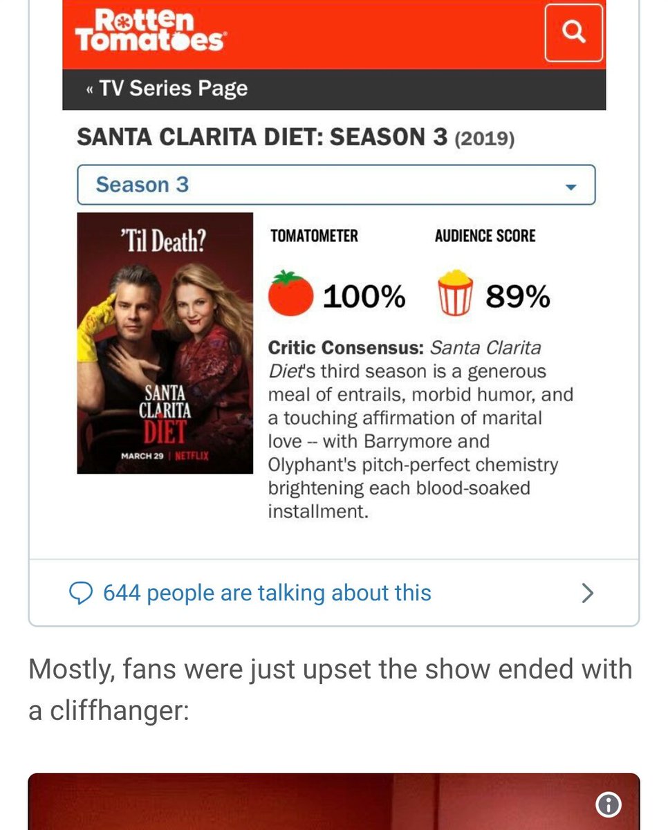 SarahCrowley's tweet image. AHHHHH!!! @netflix !!! You cancel #SantaClaritaDiet even though it has the numbers and audience?!?! WHAT! IS! WRONG! WITH! YOU!?!?