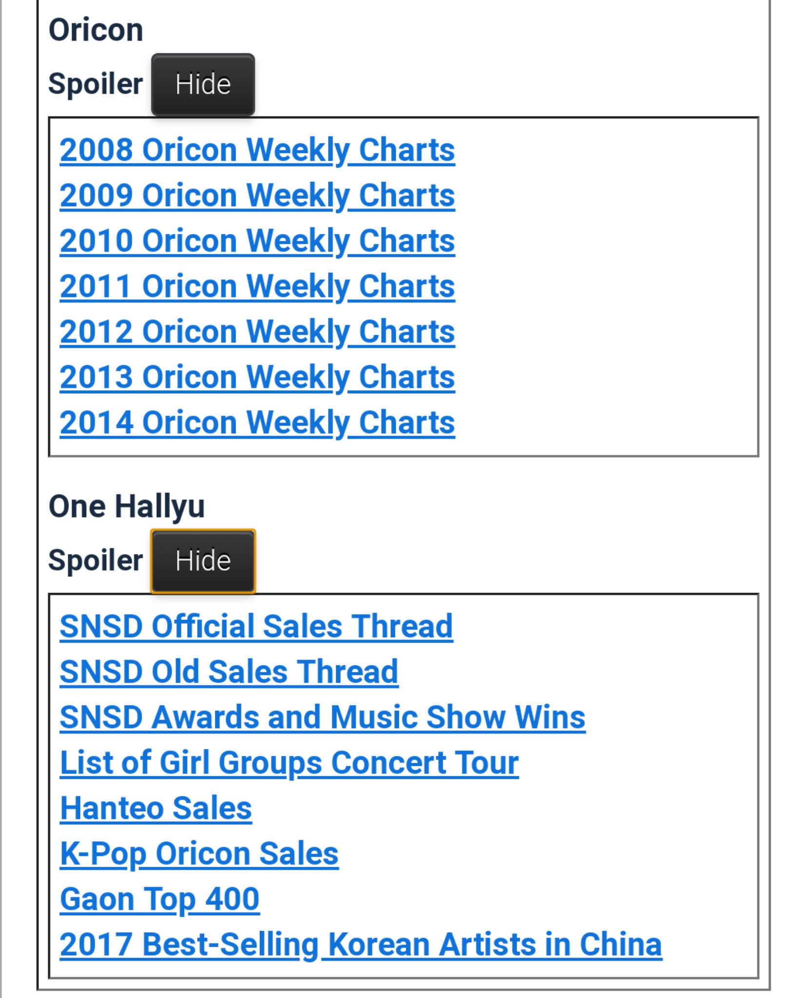 Oricon Chart 2014