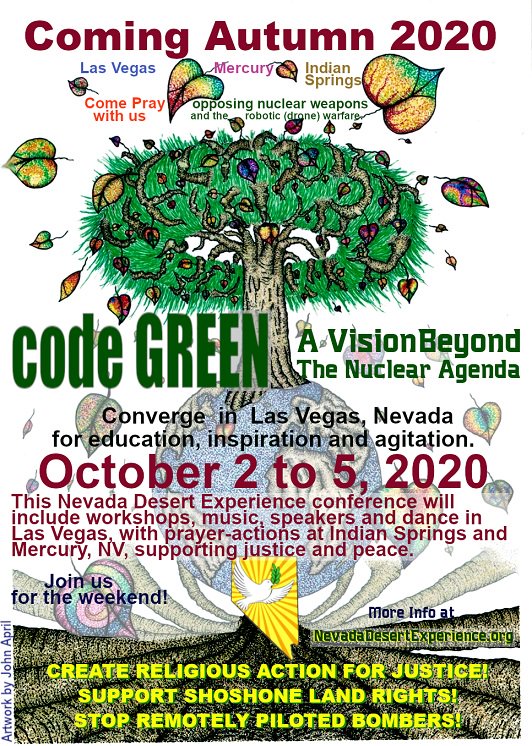 PegasusCollonge's tweet photo. Save The Date, to congregate--to end the robot wars and nuclearism, after the national gathering 17 months from now at #codeGREEN in Las Vegas, mostly, @NVDesertExp ... the 75th anniversary of 3 nuclear bombs, and the 794th anniversary of @SaintFrancisCAL death/sainthood. https://t.co/BdUb3tinPR