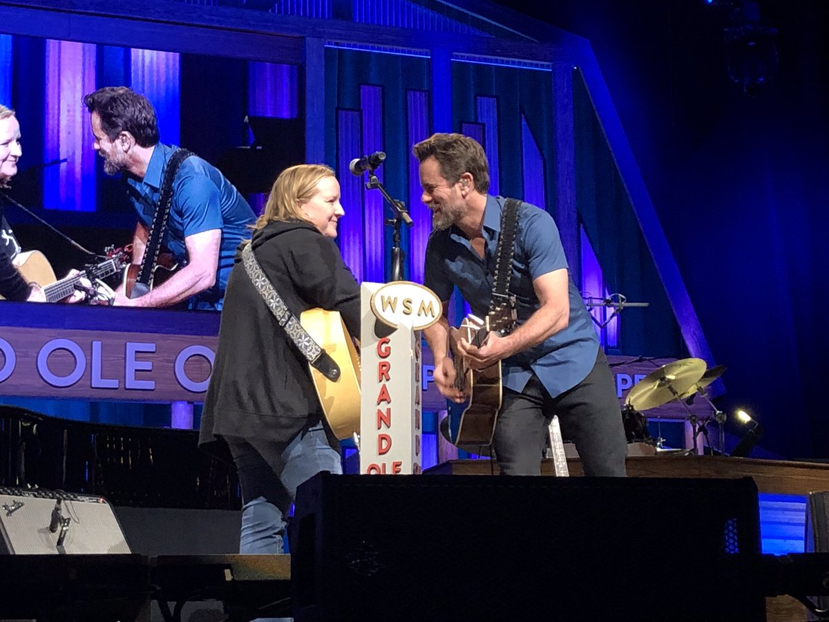 opry's tweet photo. We’re all friends here. 🤗@CharlesEsten brings out @WattaMaroon from @BluebirdCafeTN to sing the song they wrote together, “Nashvillionaire.” https://t.co/whgtYqC76B