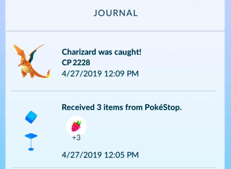 TrainerDaasC's tweet photo. Forgot to post the cp... Still can't believe this happened today #charizard #pokemongo #hellarandom https://t.co/WgX9UZy4aa