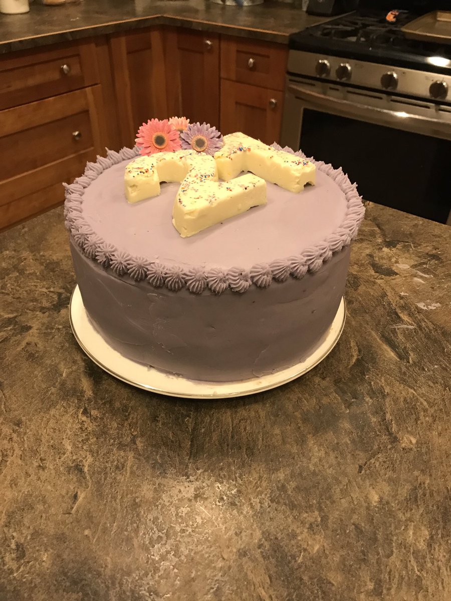 Lisaatdottified's tweet image. Someone is 21 years old tomorrow. It’s my little Doll. I tried to be a cake boss. There would be more decoration but ran out of icing &amp;amp;it’s 9:30 lol. PS** double fudge cake with cream filling, buttercream icing - weighs about 10 lbs #baking #notprofessional #cake