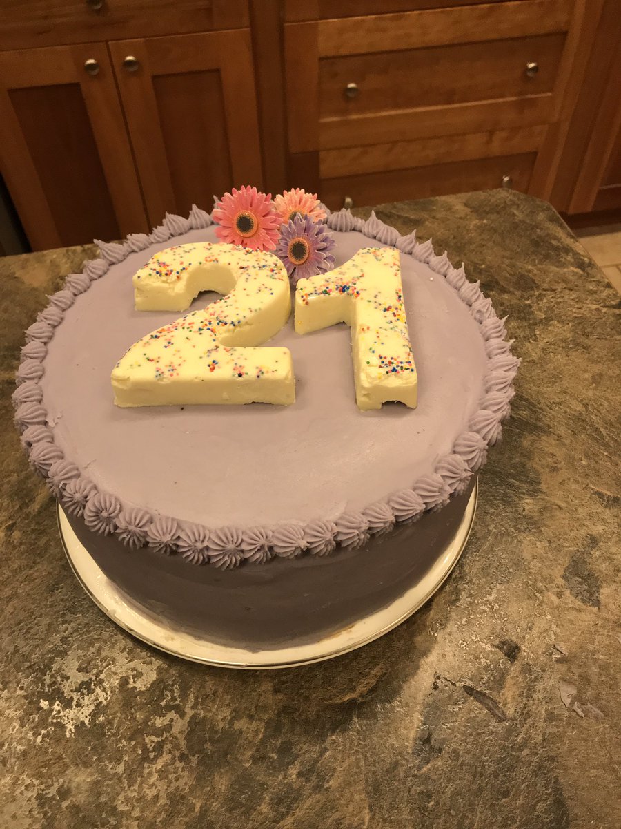Lisaatdottified's tweet image. Someone is 21 years old tomorrow. It’s my little Doll. I tried to be a cake boss. There would be more decoration but ran out of icing &amp;amp;it’s 9:30 lol. PS** double fudge cake with cream filling, buttercream icing - weighs about 10 lbs #baking #notprofessional #cake