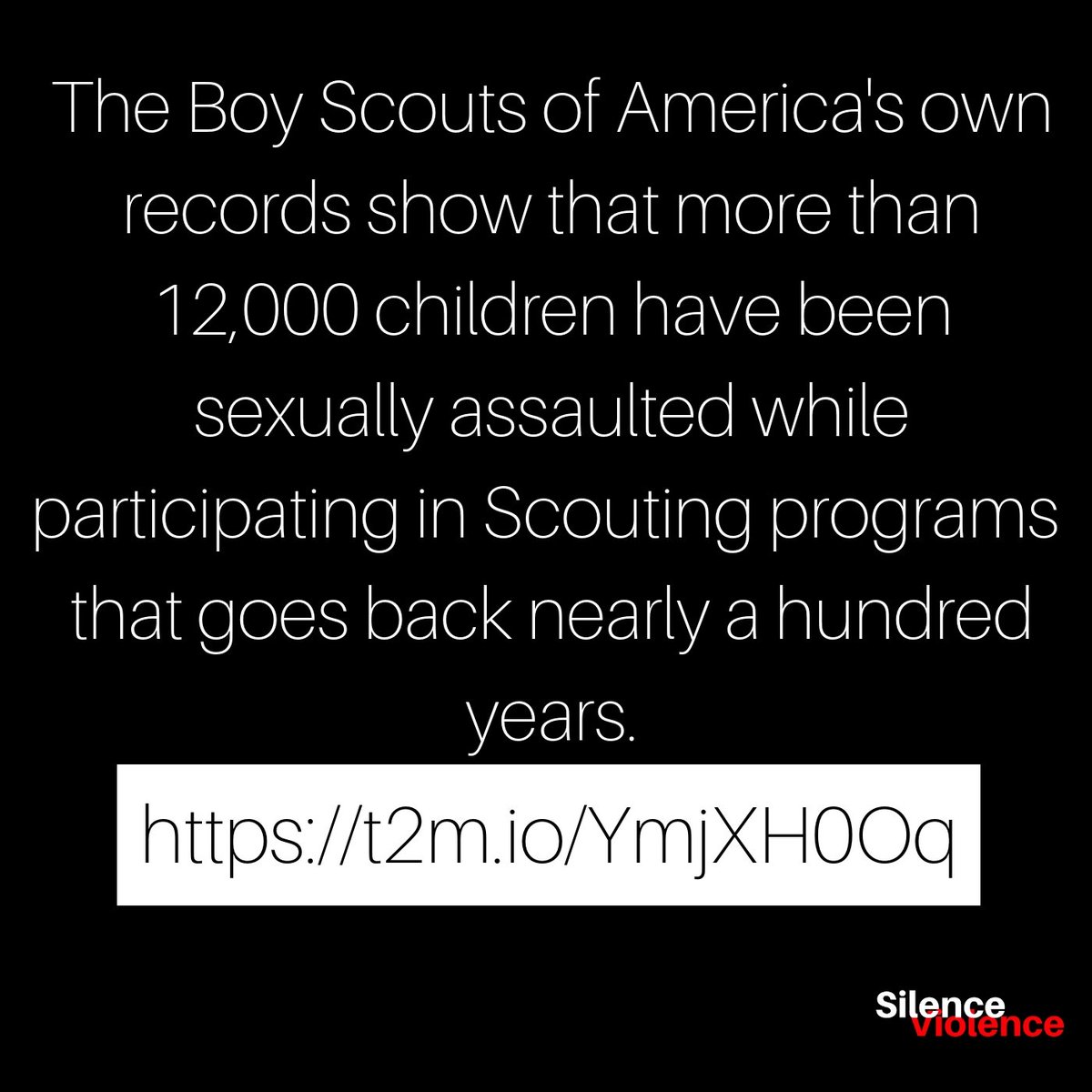 shidesv's tweet image. The Boy Scouts of America's own records show that more than 12,000 children have been sexually assaulted while participating in Scouting programs  that goes back nearly a hundred years. 

SOURCE: @NPR 

npr.org/2019/04/25/717…