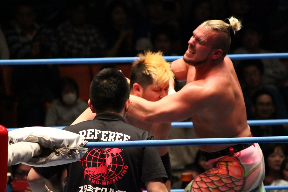 lion_highfly's tweet image. 2019/04/28 全日 後楽園
もうちょっと観たかったような気もする二人の対決
#ajpw #2019cc #SamAdonis #橋本大地