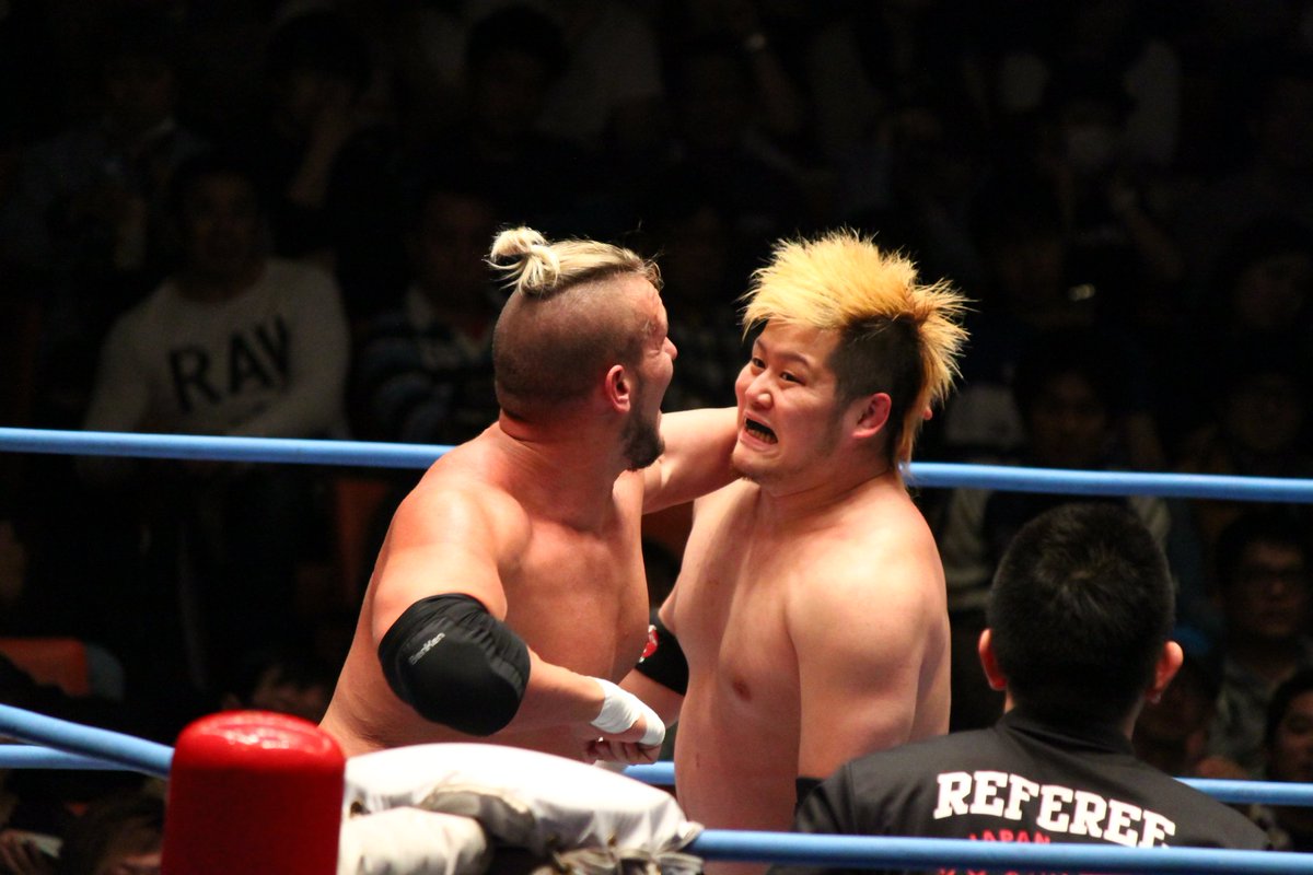 lion_highfly's tweet image. 2019/04/28 全日 後楽園
もうちょっと観たかったような気もする二人の対決
#ajpw #2019cc #SamAdonis #橋本大地