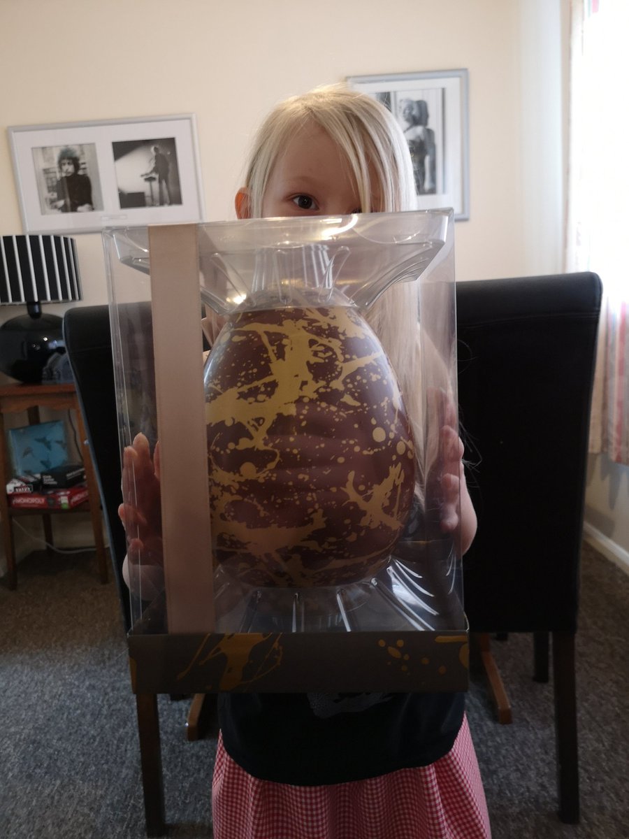 dylanfanmike's tweet photo. @SundayBrunchC4 Five year old Akima with her mummy's Easter egg. https://t.co/G9jaHqP7qn