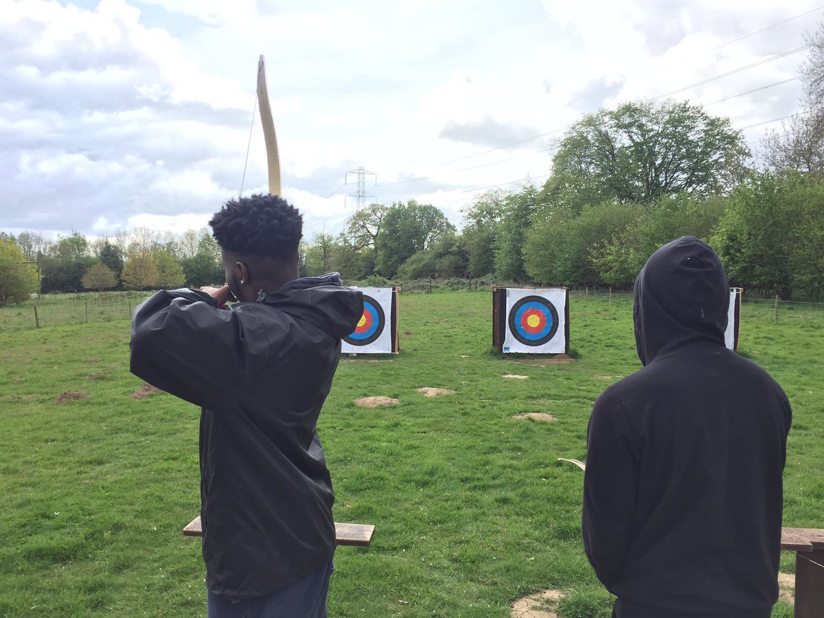 Bit of archery to close off the #YouthLeads residential  @WoodrowHH 🎯 Young people have hit their target by gaining leadership accreditation. Me @LY_Kadisha & team are really proud of them all