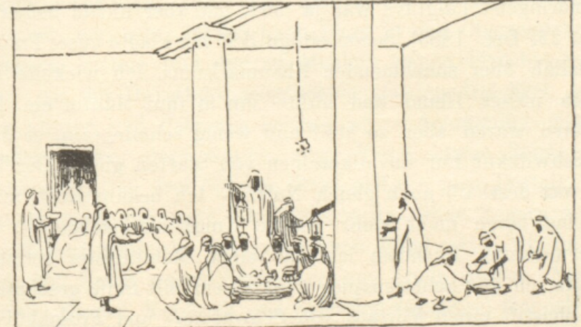 GAbalkhail's tweet photo. These two in particular are my favorites. #Euting was at a dinner, and he illustrates the men bringing in the food and eating together. At first glance this might not seem very special, but the thought that 100+ years later and #Khaleeji s are still doing this is heartwarming. https://t.co/fzt1ZkGKzw