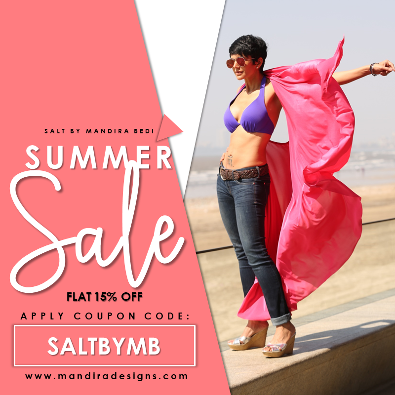 mandiradesigns's tweet photo. Before they disappear off our rails forever. Grab a bargain with 15% off on #SaltCollection !Hurry! #SaleOnline for a limited time only
#ShopNow from: https://t.co/jFJ9JcjMfz
#MandiraBedi #SummerSale #Sale  #Shrug #SexyAsSalt #CelebrityFashion #SummerFashion https://t.co/GEQRU8EjYT