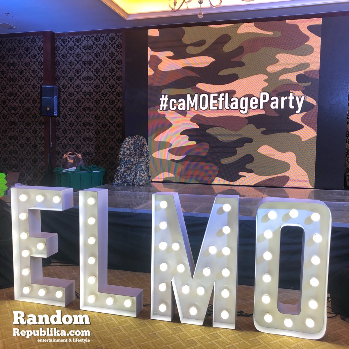 RandomRepublika's tweet photo. So much love for Moe.💚 #ElmoMagalona's supporters #Elmonatics @elmonatics organized another grand celebration for the Kapamilya actor. Today's party is military-themed (based on Elmo's current teleserye project!) | #CaMOEflageParty https://t.co/2Z4wsAoFXo