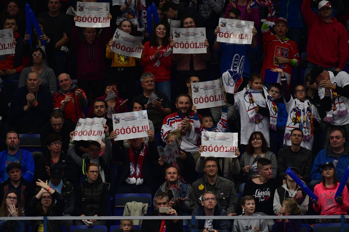 FACT: Saturday saw 7,224 spectators for one game and 10,173 spectators for the full day, smashing records for most spectators at a World Championships for one game and one day. #ParaOstrava2019 #ParaIceHockey