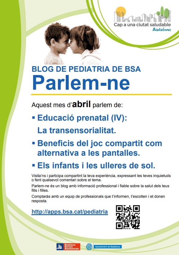 BSABadalona's tweet photo. A l'abril... nous articles al #blog de #Pediatria #Parlem-ne 👉 https://t.co/OLJyNpJNTH https://t.co/bkRmp0pbdD