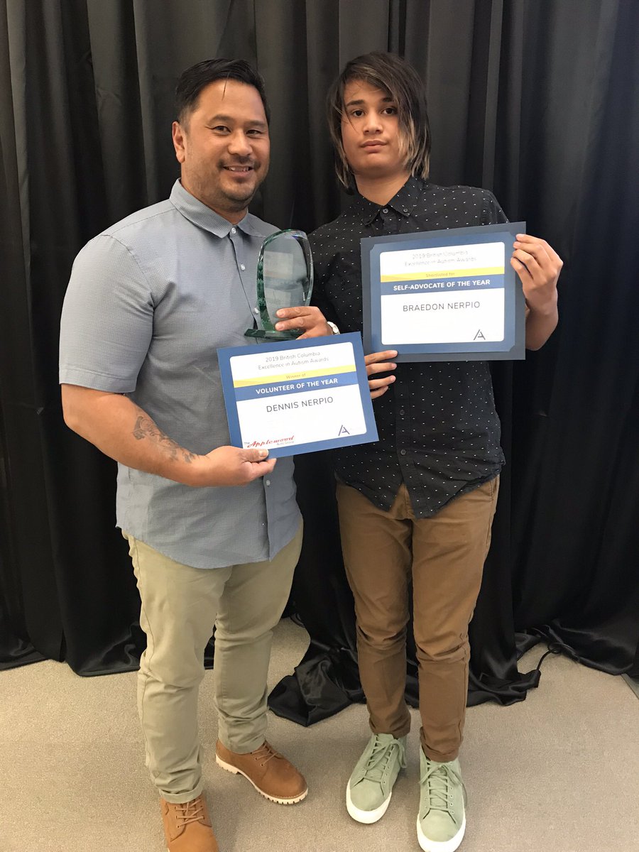 Our guy <a href="/nerps69/">Dennis Nerpio</a> won the Volunteer of the year award at the <a href="/autismbc/">AutismBC</a> Excellence in Autism Awards. His son Killa B was shortlisted for Self Advocate of the Year
