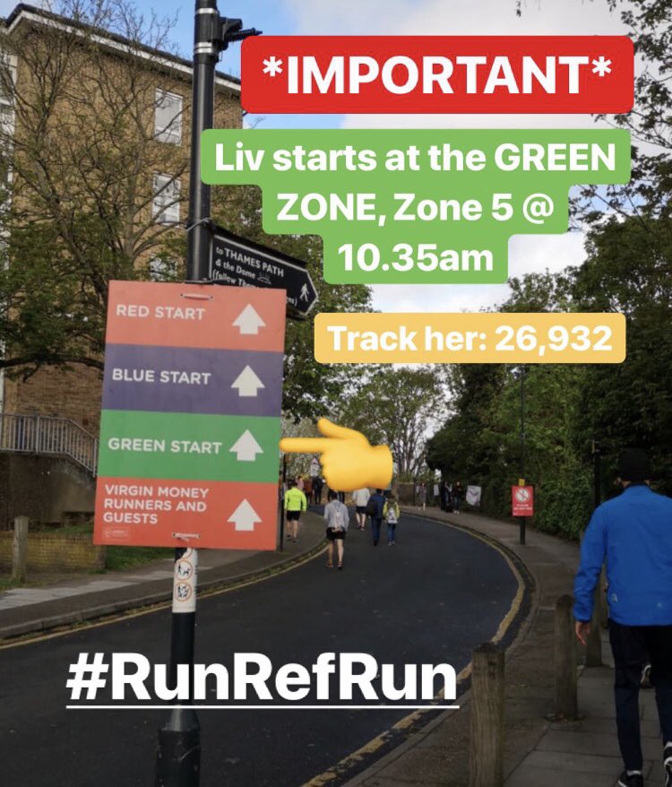 Liv_A_Official's tweet photo. IMPORTANT INFO - Start time and Tracking Number found here: 

@VersusArthritis @LondonMarathon @GWR #RunRefRun https://t.co/d3dueuebXx