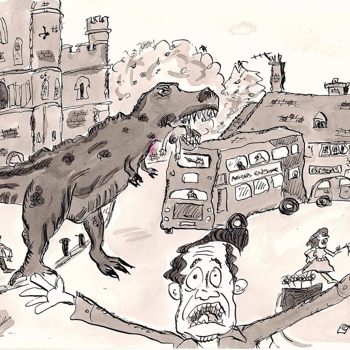 Terror on The Green @QuentinBlakeHQ <a href="/illustrationHQ/">illustrationAI</a> <a href="/gillustration/">Good Illustration</a> <a href="/TheArtNewspaper/">The Art Newspaper</a> <a href="/PenguinUKBooks/">Penguin Books UK</a>