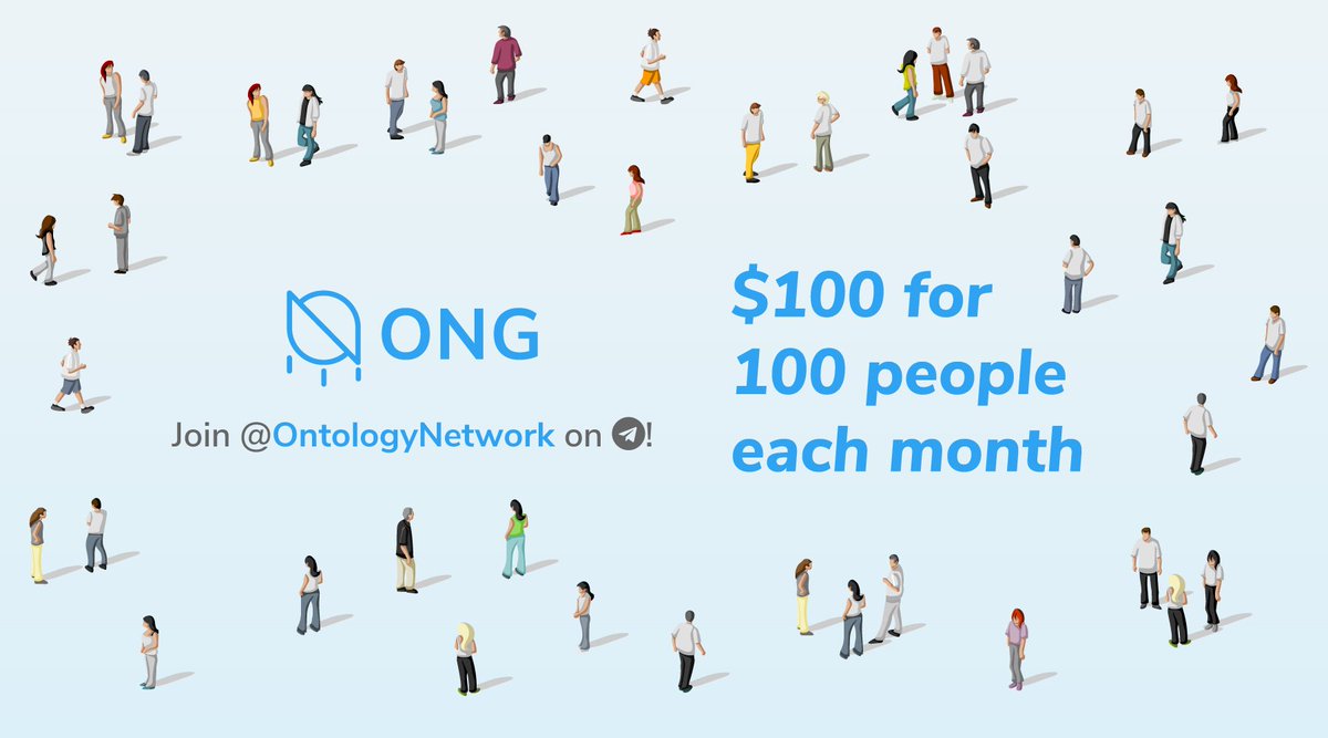 We’re giving $100 in $ONG for 100 people in the Ontology Telegram each month. Join the group: t.me/OntologyNetwork. Read the full terms: medium.com/ontologynetwor….