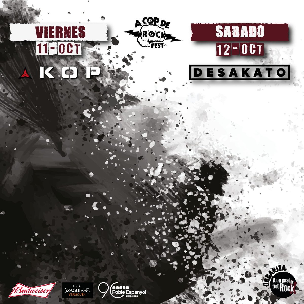 📝👊DISTRIBUCIÓ DEL CARTELL PER DIES!! 👊🏻🗓
Amb <a href="/kopoficial/">KOP</a> ja son 2 les bandes confirmades. Pujaran al nostre escenari el divendres 11 d' Octubre.
Aviat noves incorporacions i posarem a la venda les entrades i abonaments.
Estigues a l' aguait a les nostres xarxes socials !