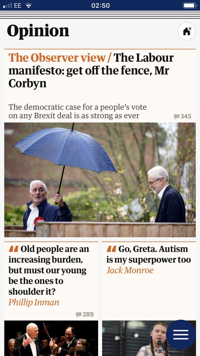 Fair play to the observer for doing the fbpe reply guy ‘what about brexit Jeremy?’ thing in newspaper form, to themselves.